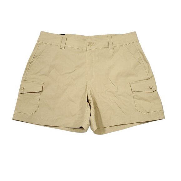 Eddie Bauer Cargo Pocket Shorts Khaki Beige Women's Size 10 Stretch - Picture 1 of 8